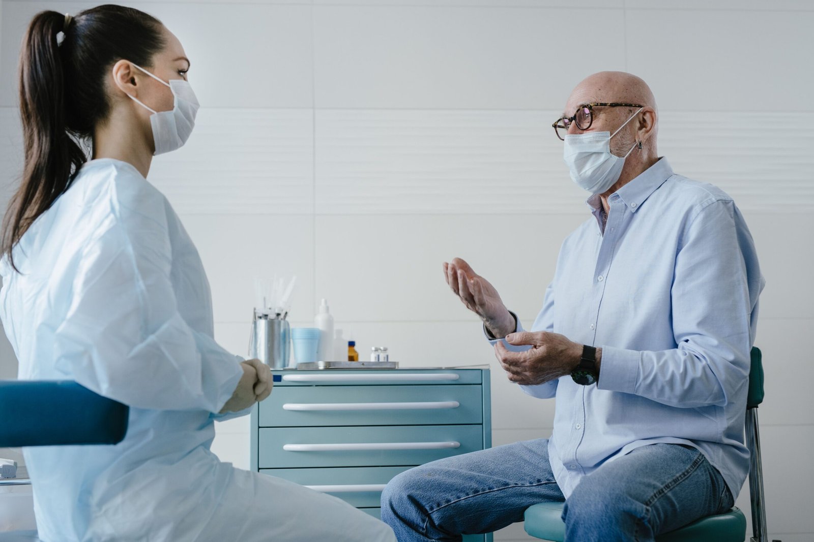 Senior patient talking with his doctor after doctors appointment transport in Frankston